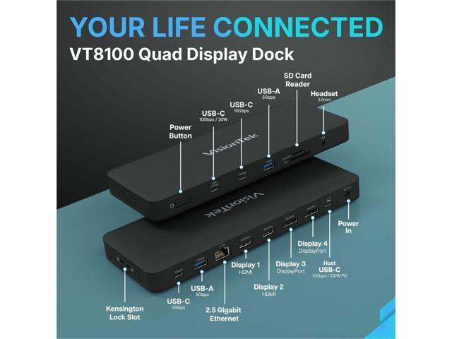 VisionTek VT8100 Quad 4K Docking Station - image 2