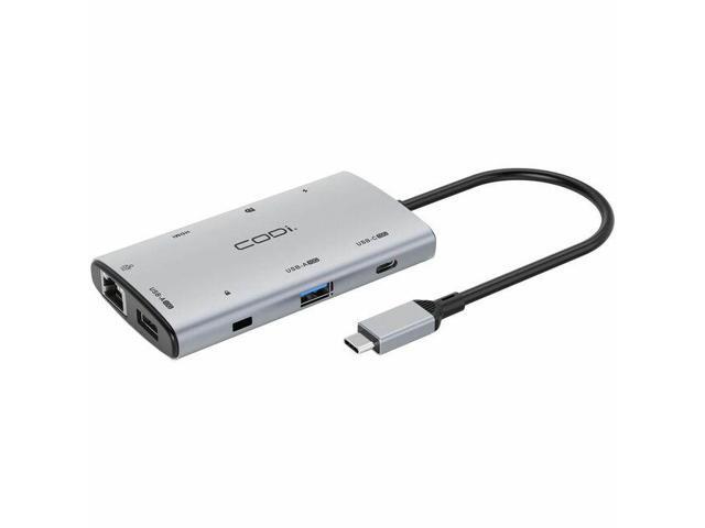 CODi 7-in-1 Multi-Port Hub - for Monitor, Projector - Charging Capability - 7 Port(s) - USB Type C - 2 Displays Supported - 4K @30Hz, FHD @ 60Hz,.