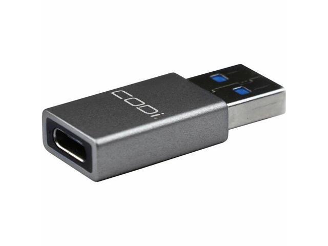 CODi USB-A to USB-C Adapter w/ 10Gbps Data Transfer Speed - 1 x 4-Pin USB Type A - Male - 1 x 24-Pin USB Type C - Female - Space Gray