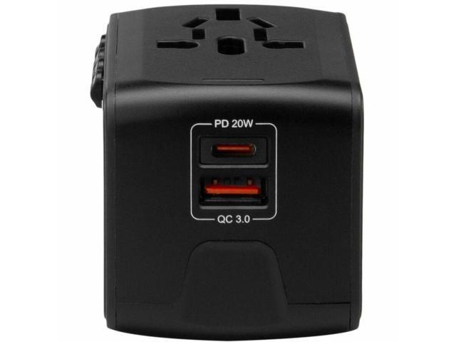 Cellairis International Travel Adapter USB-C + USB-A Wall Charger - Black - image 2