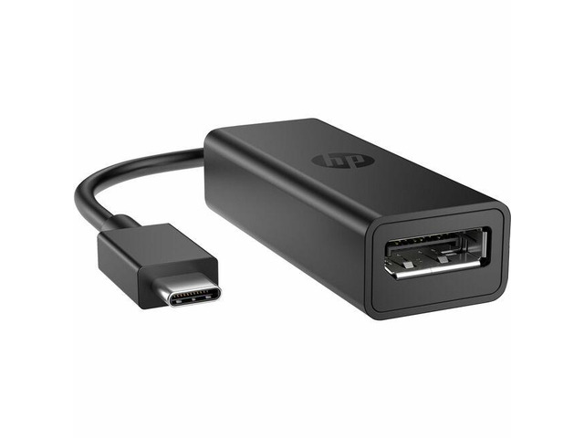 HP USB-C to DisplayPort Adapter G2 - 1 x DisplayPort 1.4 Digital Audio/Video - Female - 1 x USB Type C - Male - 7680 x 4320 Supported - Black
