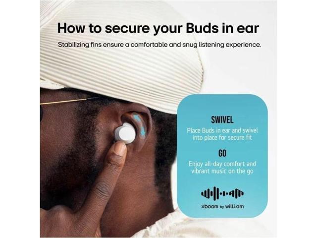 LG xboom Buds Earset - Google Assistant, Siri - Stereo - Wireless - Bluetooth - Earbud - Binaural - In-ear - MEMS Technology, Noise Cancelling...
