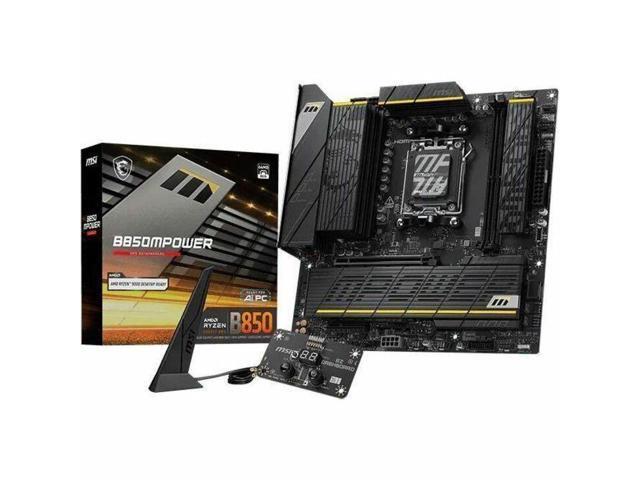 MSI B850MPOWER - 850MPOWER - mATX Gaming Motherboard - B850 Chipset - PCIe 5.0 - DDR5 - M.2 Gen5 - SATA - USB A - USB C - 5Gbps LAN - Wifi 7-.