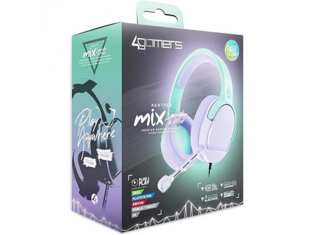 PC Accessory: Wired Headset - 4Gamers C6-100 WAVE - Panther: Compatible?with PC, Switch, PS5, Xbox X S