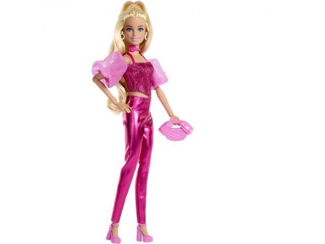 Mattel Barbie Deluxe Style with Blonde Hair in Pink Metallic Corset Outfit - JFP40