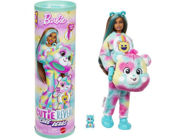 Mattel Barbie Cutie Reveal X Care Bears Series 2, Good Vibes Bear - JFV62