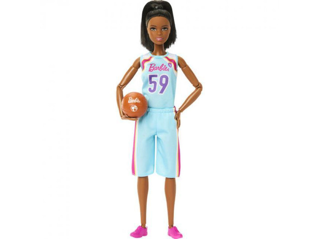 Mattel Barbie Careers Made to Move Basketball Player Doll & Accessories, Brunette - HKT74