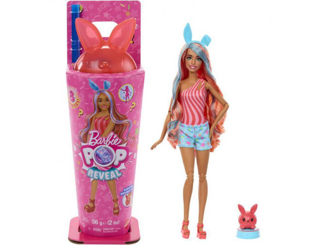 Mattel Barbie Pop Reveal Shakes Series, Scented Bright Bunny Fashion Doll & Pet with Accessories - JCN87