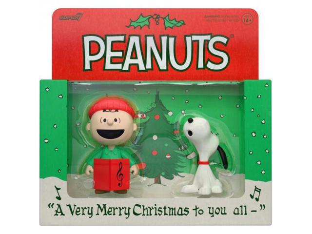 Super7 - Peanuts - ReAction Figures - Charlie Brown & Snoopy (Caroling) 2-Pack