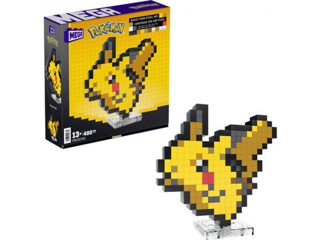 Mega Bloks - Pokemon Pikachu, Pixel Art, 400 Piece Building Toy Set