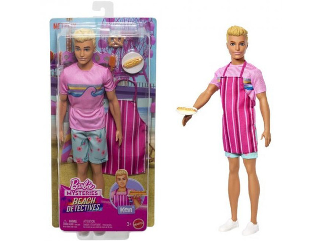 Mattel Barbie Mysteries: Beach Detectives Ken Doll and Accessories - JFV65