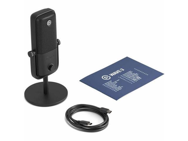 ELGATO WAVE:3 MK.2,PREMIUM USB CONDENSER MICROPH - 4.92 ft - 70 Hz to 20 kHz -20 dB - Cardioid - Desktop, Stand Mountable - Mini-phone, USB Type C