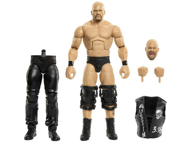 WWE Elite Collection 6' Summerslam Stone Cold Steve Austin Action Figure with Jesse Ventura Build-A-Figure Part