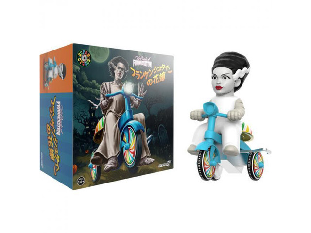 Super7 Universal Monsters Super Cycles Bride Of Frankenstein (White with Blue Trike) - ST-UNIV-08932