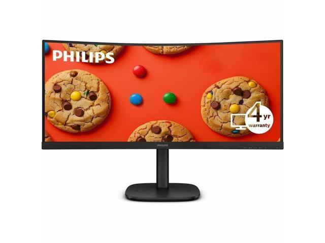 Philips 34B2U3600C 34' UltraWide QHD Curved Monitor, 3440 x 1440, 120Hz, USB-C 90W PD, Smart KVM, USB Hub, RJ45 LAN, Adaptive Sync, Built-in.