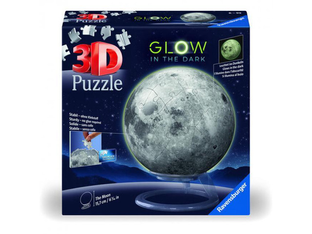 Glow-in-the-Dark Moon 72-Piece 3D Puzzle