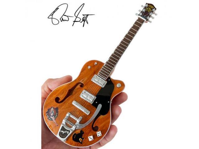 Axe Heaven Brian Setzer Gretsch Nashville Orange Dice Hollow Body Mini Guitar Replica Collectible BS-165
