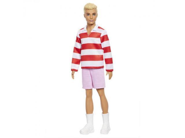 Mattel - Barbie Fashionistas Ken Doll #241 in Red Striped Top And Pink Shorts With White Sneakers, Blonde
