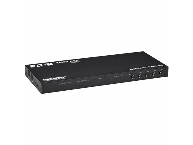 Tripp Lite series B119-4X4-4KL Audio/Video Switchbox - 4096 x 2160 - 4K, 4K UHD - 1080p4 x 4 - Blu-ray Disc Player, Gaming Console, Projector,...
