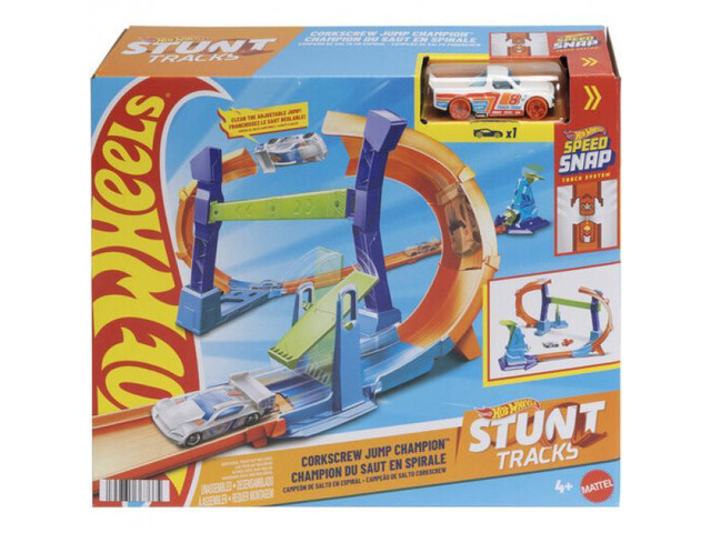 Hot Wheels Stunt Tracks Corckscrew Jump Champion