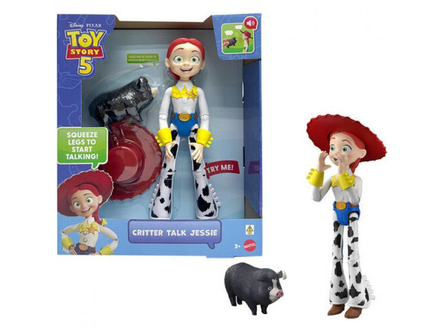 Mattel Disney and Pixar Toy Story 5 Critter Talk Jessie 12' Action Figure and Jimmy Dean Pig Accessory with 35+ Sounds