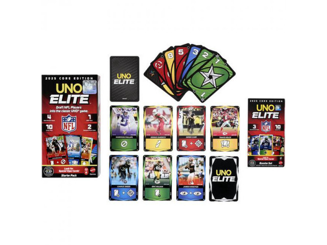 Mattel UNO Elite NFL 2025 Core Edition Booster Set