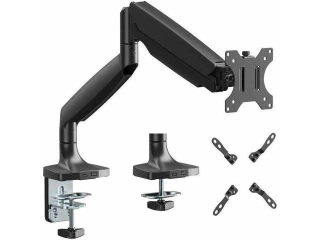 SIIG Single 45' Monitor Arm Mount 26.4 lbs-Black - Fits17'-45' Screens, up to 26.4 lbs, VESA 75/100/200 - Single 45 inch Mechanical Spring Monitor...