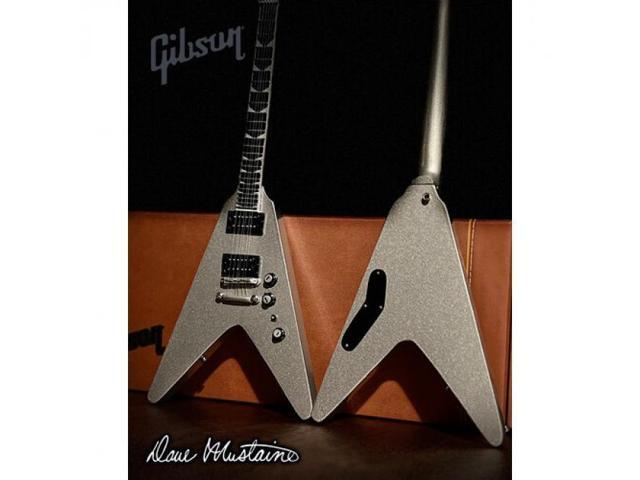Axe Heaven Gibson Dave Mustaine Flying V EXP Silver Metallic Mini Guitar GG-524