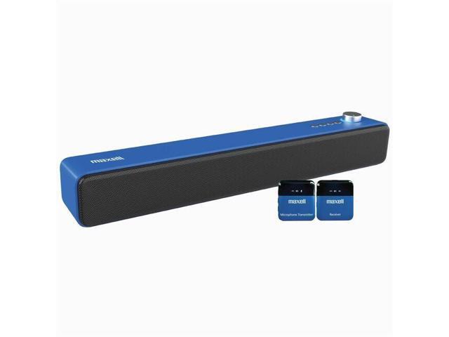 Maxell VAS-1 2.0 Portable Bluetooth Sound Bar Speaker - 3 W RMS - Blue, Black - Floor Standing - 20 kHz - Battery Rechargeable - USB - 1