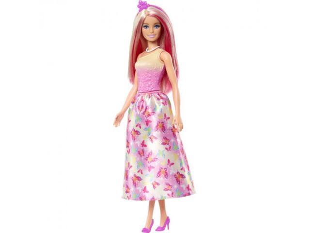 Mattel - Barbie Royal Doll with Pink and Blonde Hair, Butterfly-Print Skirt
