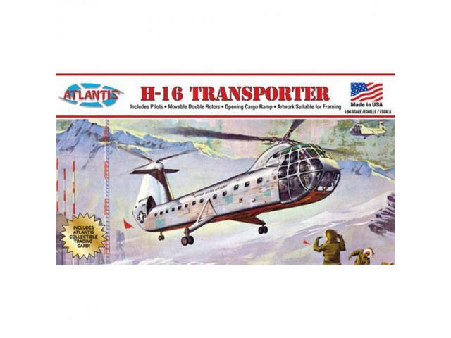 H-16 Piasecki Transporter Helicopter with Swivel Stand and Trading Card 1:96 Scale Model Kit