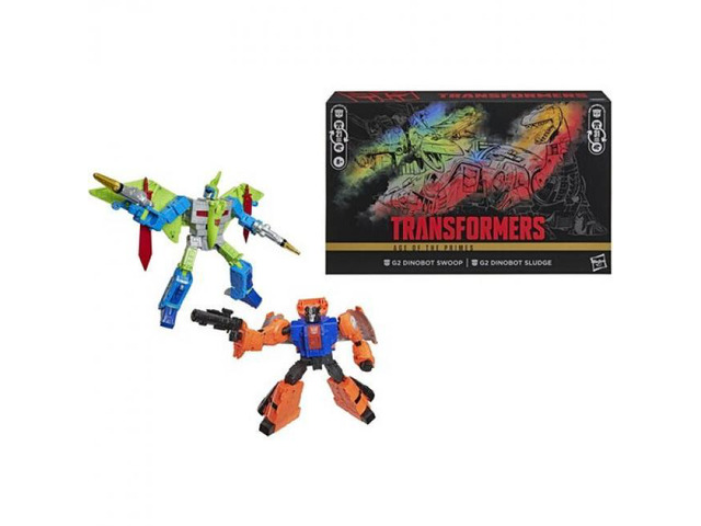 Hasbro Transformers - Age of the Primes - Leader Class G2 Dinobots Swoop & Sludge Action Figure 2-Pack - G22645L00