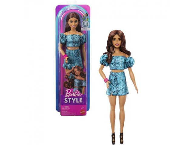Mattel Barbie Fashionista Teal Animal Print - JJN63