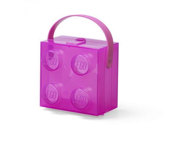 LEGO Storage Case: Translucent Violet with Handle