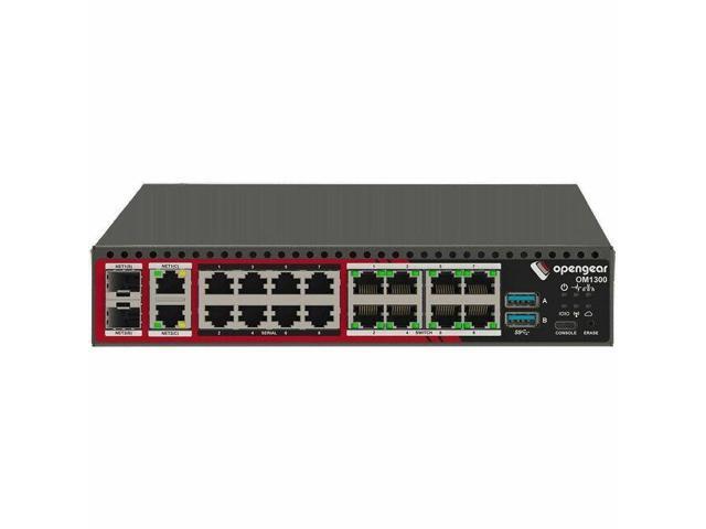 Opengear OM1300 Operations Manager - 3.91 GB - LPDDR4 SDRAM - Twisted Pair, Optical Fiber - 2 Total Expansion Slot(s) - 2 x Network (RJ-45) - 2 x...