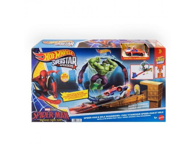 Hot Wheels Superstar Speeders Spider-Man & Hulk Smashdown