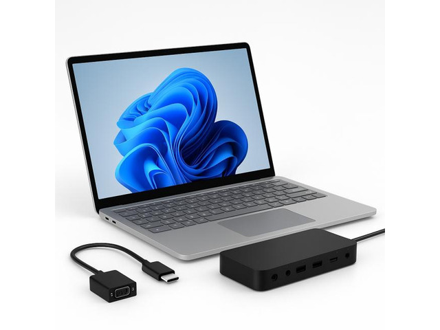 Microsoft Surface Laptop Copilot+ PC + Surface Thunderbolt 4 Dock + Microsoft Surface USB-C to VGA Adapter