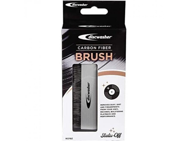 Discwasher RDCFBZ Carbon Fiber Vinyl Record Cleaning Anti-Static Brush (Silver)
