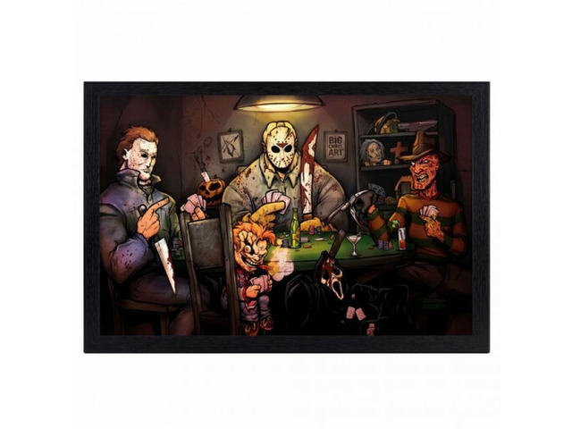 Big Chris - Slashers Playing Poker - 11x17 Framed Gel Coat