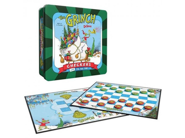THE GRINCH CHECKERS & TIC TAC TOE BOARD GAME