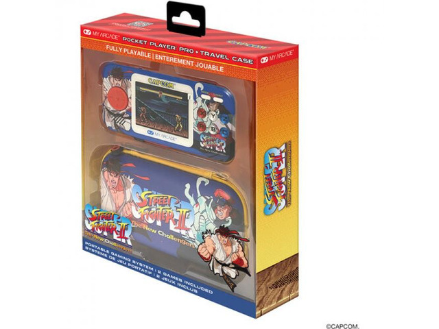 My Arcade - DGUNL-7148 Super Street Fighter II Pocket Player Pro Portable Handheld Gaming System With Travel Case