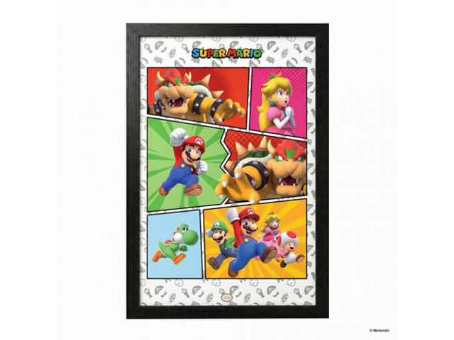 Super Mario- Comic Style 11x17 Framed Gel Coat