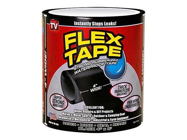 Flex Seal TFSBLKR0405 Waterproof Repair Tape, Black, 4' x 5'