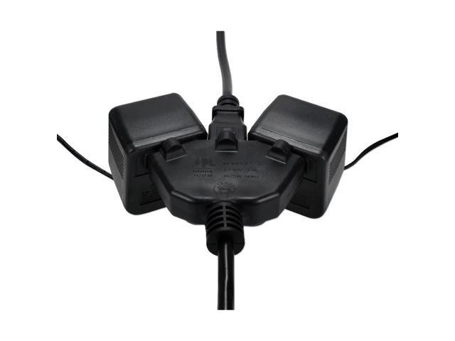 QVS PP-ADPT3-10 10Ft Three Angle Outlet 3-Prong Power Extension Cord