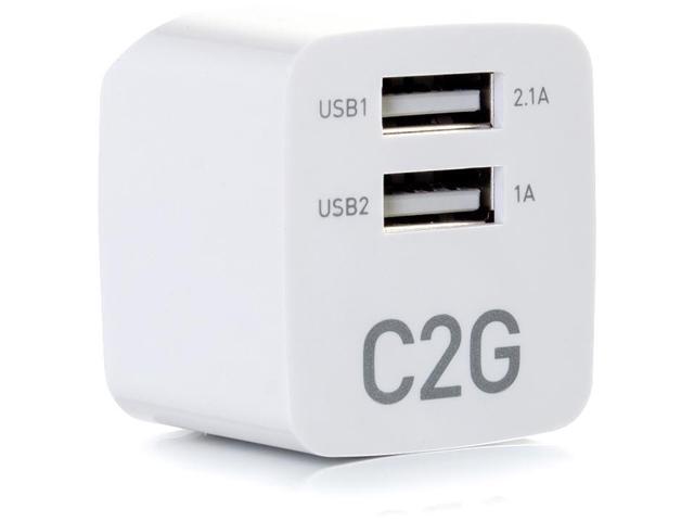 C2G 22322 2-Port USB Foldable Wall Charger for Apple, Android and Tablets - Compatible with Samsung and iPhone - AC to USB Adapter, 5V 2.1A Output,...