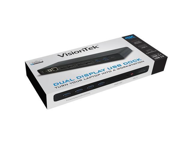 VisionTek VT4000 Universal DUAL 4K USB Laptop Docking Station Mac & Windows