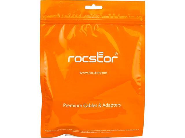 Rocstor Y10C190-B1 10Ft Slim 3.5Mm Stereo Cable Male To Male Gold Plated Black