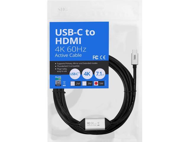 SIIG CB-TC0511-S1 USB-C to HDMI 4K 60Hz Active Cable 5M Brown Box