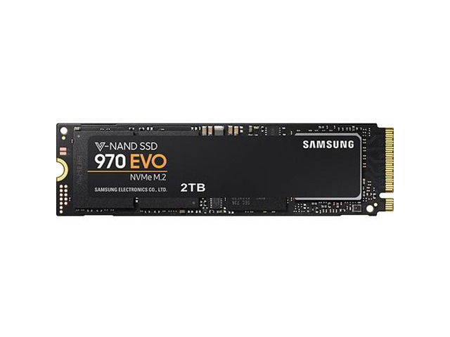 SAMSUNG 970 EVO M.2 2280 2TB PCIe Gen 3.0 x4, NVMe 1.3 V-NAND 3-bit MLC Internal Solid State Drive (SSD) MZ-V7E2T0E, Bulk