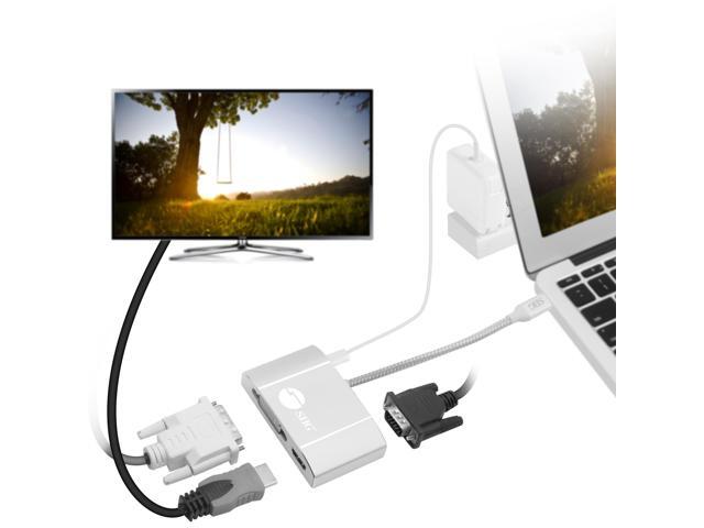 USB-C TO 3-IN-1 MULTIPORT VIDEO ADAPTER WITH PD CHARGING - DVI/HDMI/VGA